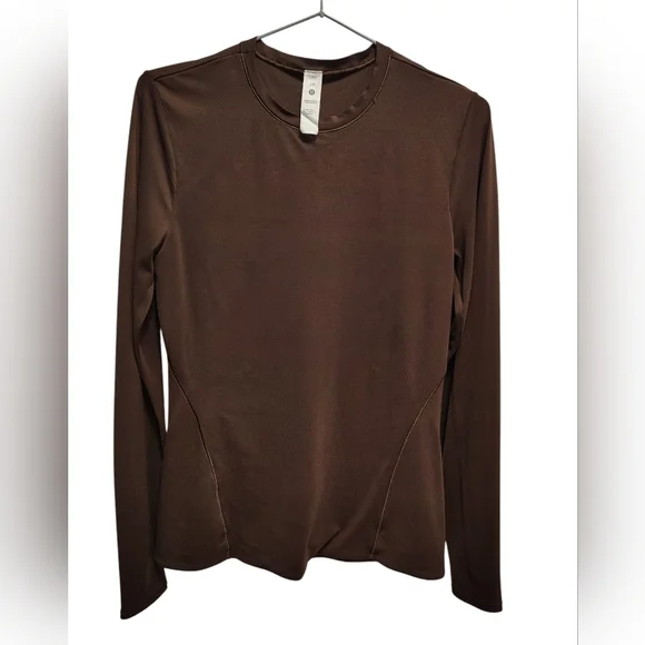 🍋 Lululemon Athletica Chocolate Long Sleeve Top - Size Small - Picture 3 of 6